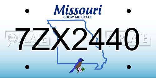 7ZX2440 Missouri License Plate