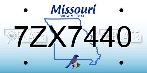 7ZX7440 Missouri License Plate