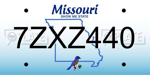 7ZXZ440 Missouri License Plate