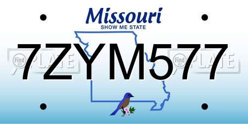 7ZYM577 Missouri License Plate