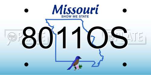8011OS Missouri License Plate