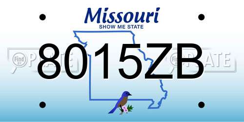 8015ZB Missouri License Plate