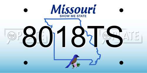 8018TS Missouri License Plate