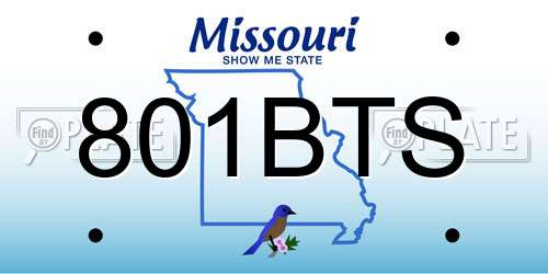 801BTS Missouri License Plate