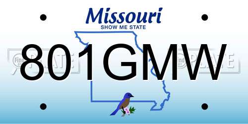 801GMW Missouri License Plate