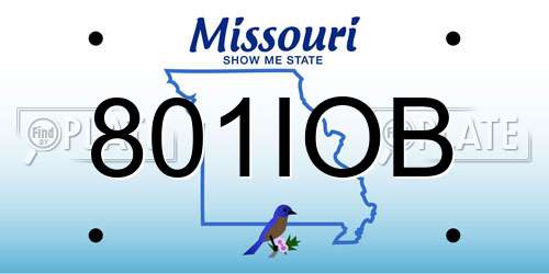 801IOB Missouri License Plate