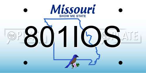801IOS Missouri License Plate