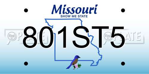 801ST5 Missouri License Plate