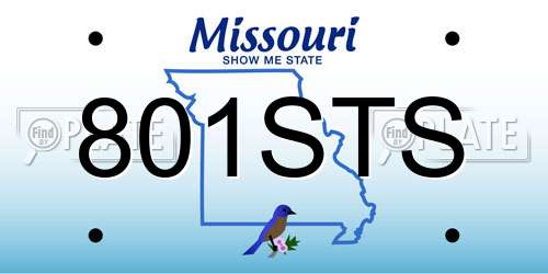 801STS Missouri License Plate