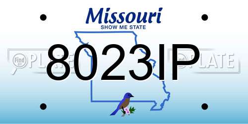 8023IP Missouri License Plate