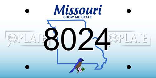 8024 Missouri License Plate