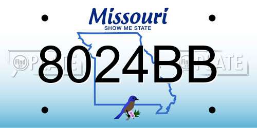 8024BB Missouri License Plate