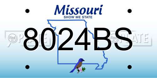 8024BS Missouri License Plate