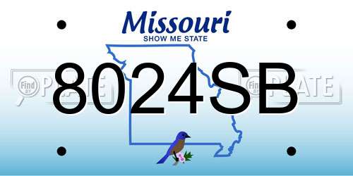 8024SB Missouri License Plate