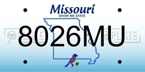 8026MU Missouri License Plate
