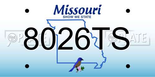 8026TS Missouri License Plate