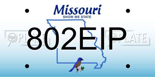 802EIP Missouri License Plate