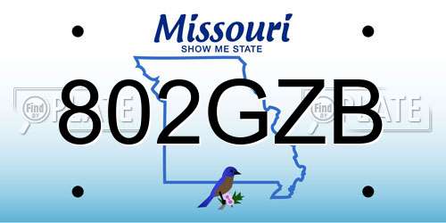 802GZB Missouri License Plate