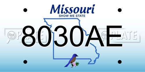 8030AE Missouri License Plate