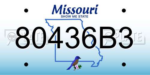 80436B3 Missouri License Plate