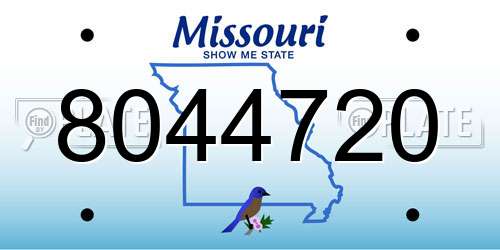 8044720 Missouri License Plate