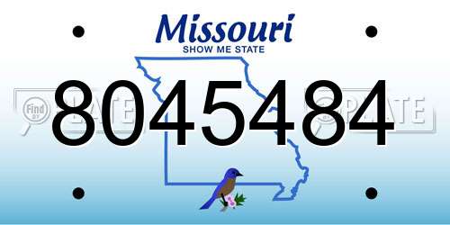 8045484 Missouri License Plate