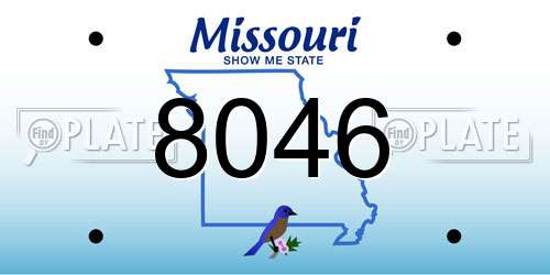 8046 Missouri License Plate