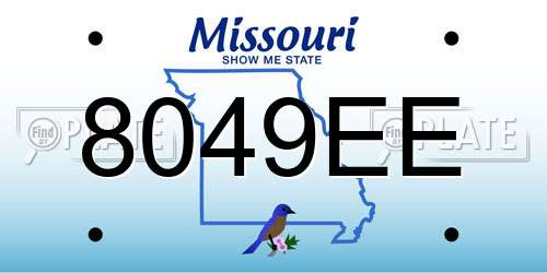 8049EE Missouri License Plate