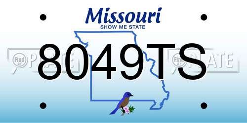 8049TS Missouri License Plate