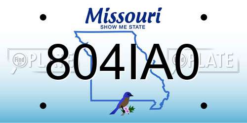 804IA0 Missouri License Plate
