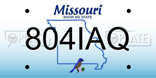 804IAQ Missouri License Plate