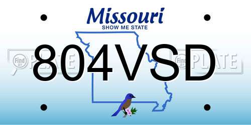804VSD Missouri License Plate
