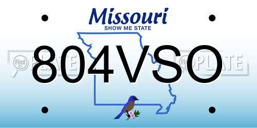 804VSO Missouri License Plate