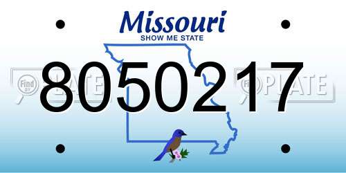 8050217 Missouri License Plate