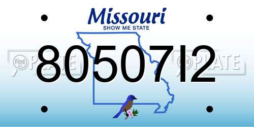 80507I2 Missouri License Plate