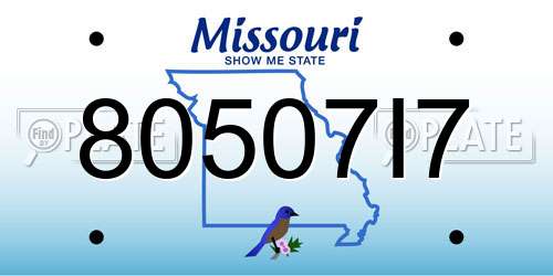 80507I7 Missouri License Plate