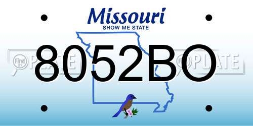 8052BO Missouri License Plate