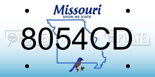 8054CD Missouri License Plate
