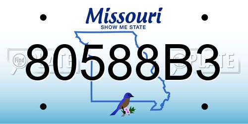 80588B3 Missouri License Plate