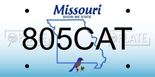 805CAT Missouri License Plate