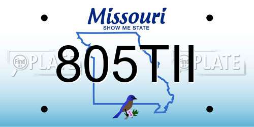 805TII Missouri License Plate