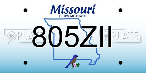 805ZII Missouri License Plate