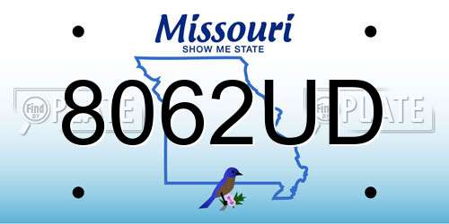 8062UD Missouri License Plate