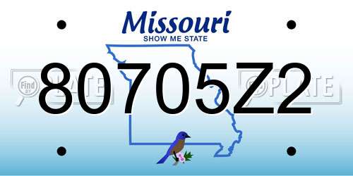 80705Z2 Missouri License Plate