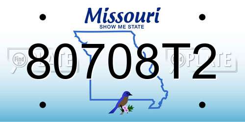 80708T2 Missouri License Plate