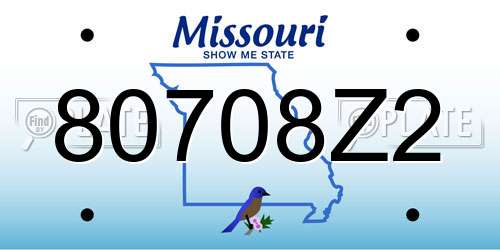 80708Z2 Missouri License Plate