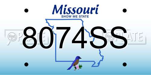 8074SS Missouri License Plate