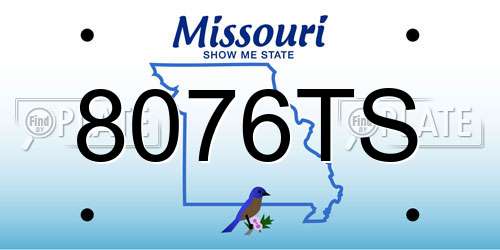 8076TS Missouri License Plate