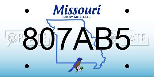 807AB5 Missouri License Plate