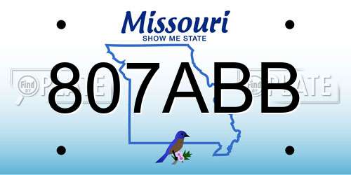 807ABB Missouri License Plate